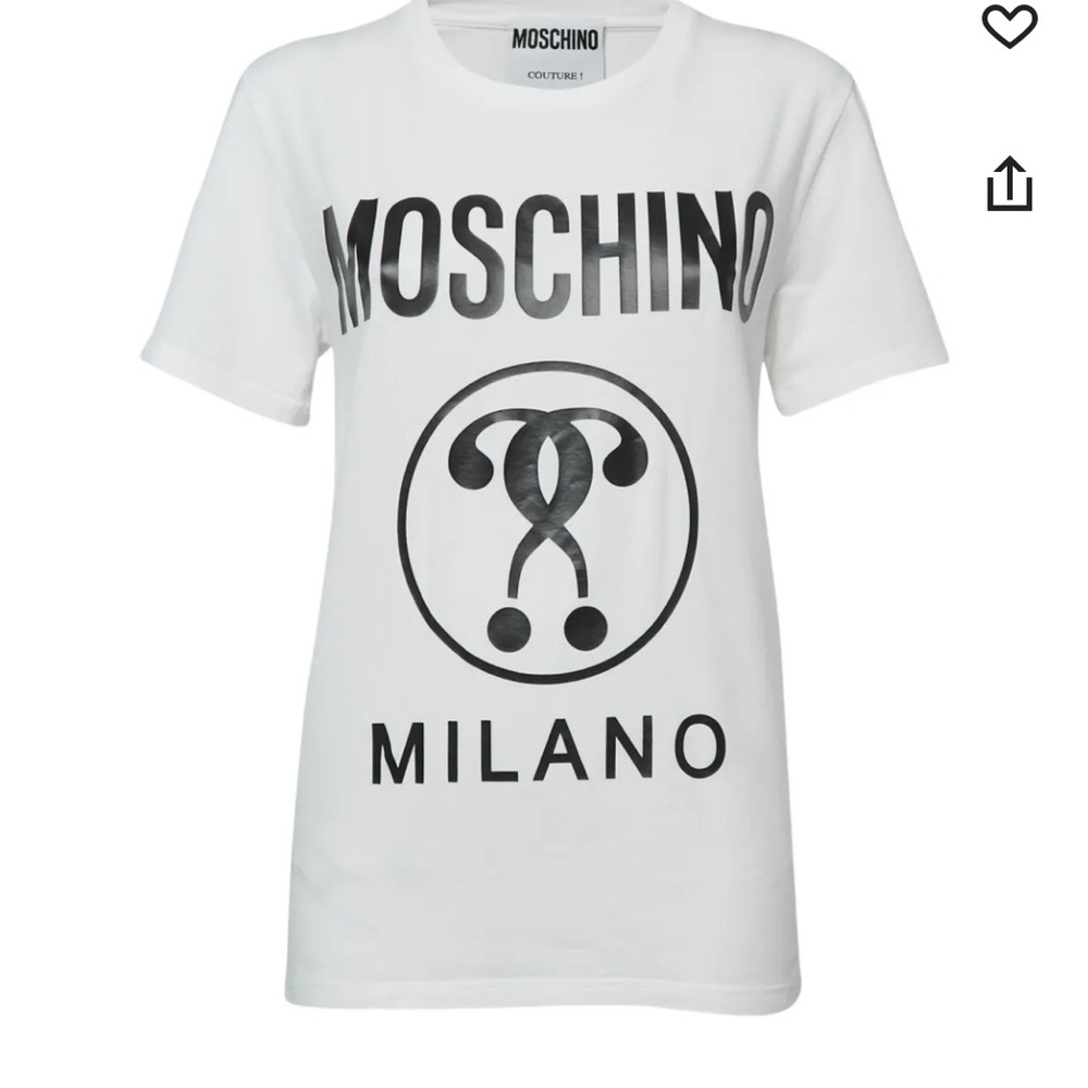 Moschino White Tee with Black Logo